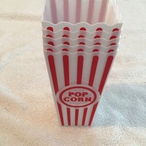 Plastic Red and White Striped Popcorn Containers
